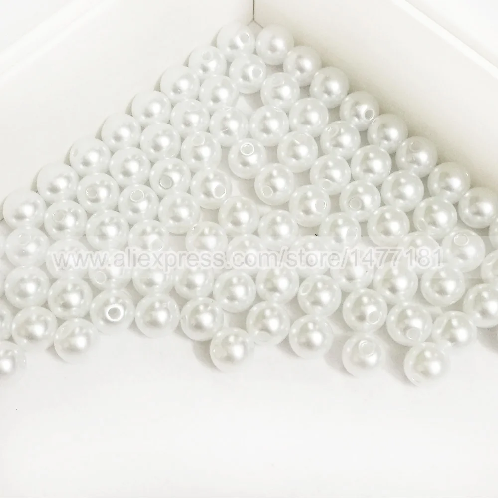 100 шт 8 мм круглый жемчуг пришит с центральным отверстием имитация искусственного