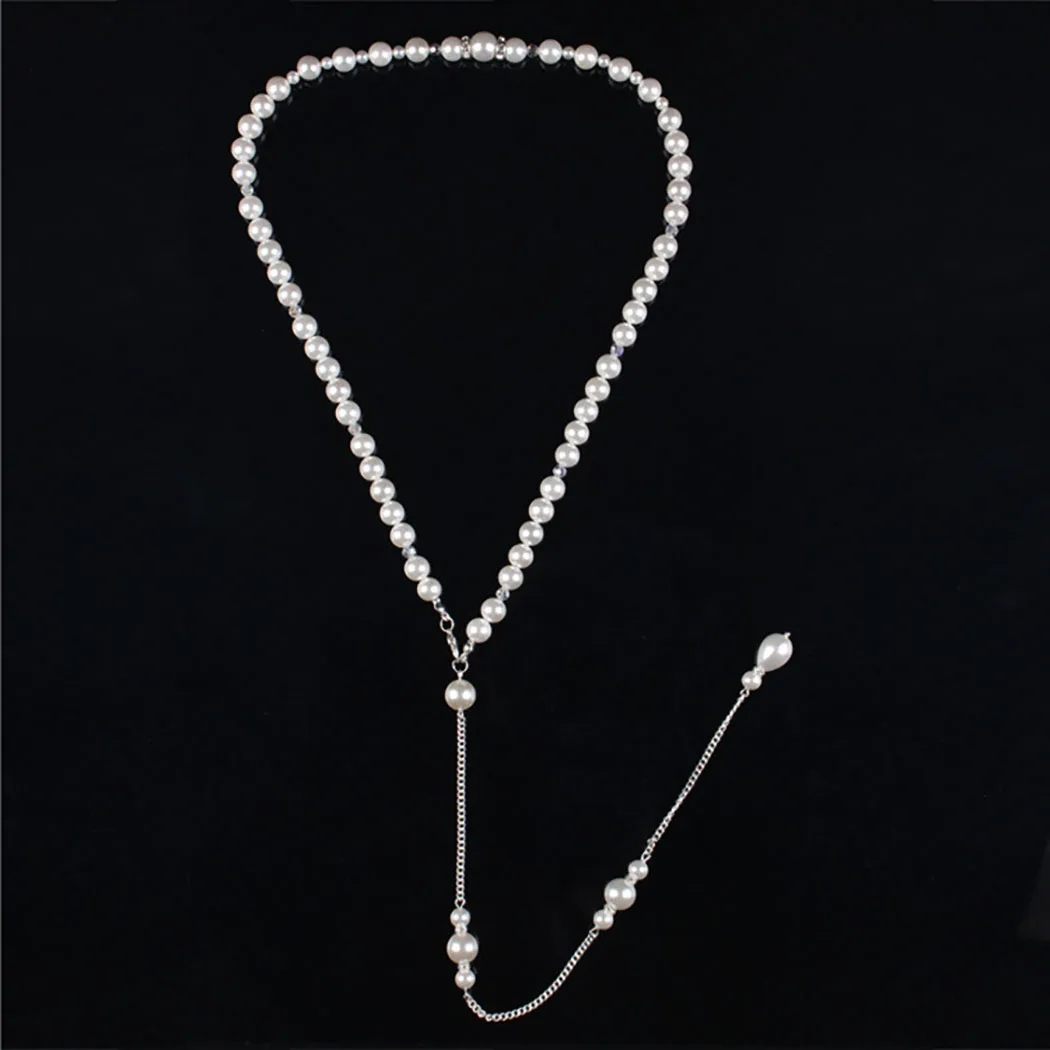 

Backdrop Necklace Simulated Pearl Backdrop Necklaces Back Chain Jewelry For Women Party Backless Dress Accessories