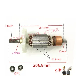 Ротор Armatur с 9 зубцами переменного тока 220 в-230 в, замена для мотора якоря Hitachi 360286E H65SB2 H65SD2 H65SD H70SD H70SA