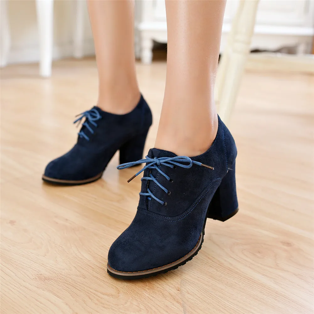 Sarairis Large Size 31-48 Autumn Fashion Ladies High Heels Shoelaces Shoes Woman Casual Office Lady Pumps Women Booties