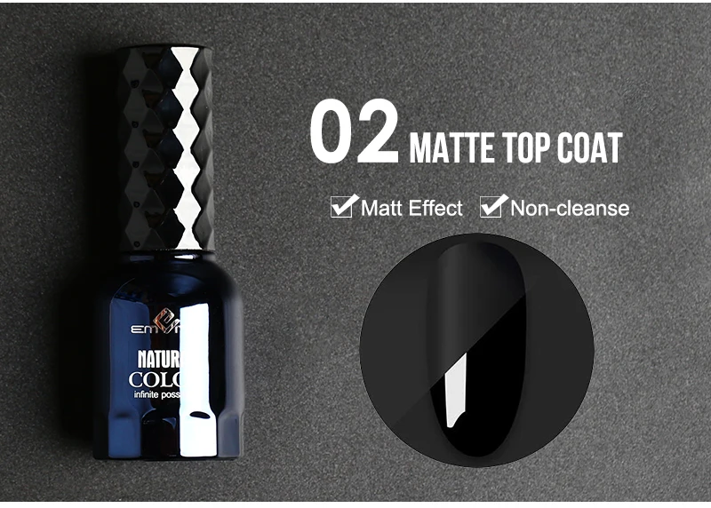 EMENE 3PCS/Lot Base and Top Coat Soak Off Gel Nail Polish Vernis Semi Permanent Gel Lacquer Transparent Nail Art Top Base Primer