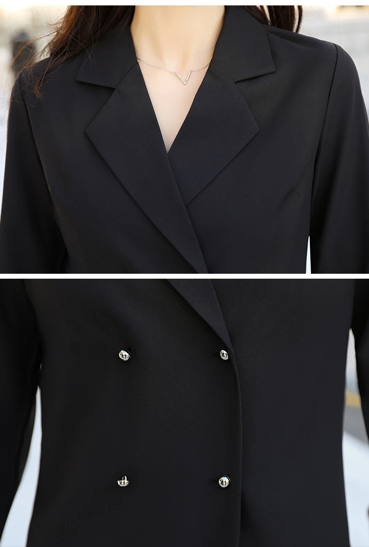 

Double Breasted Women Buisness Suit White Korean Women Office Suits Elegant Trouser Suits For Ladies Two Piece Outfits