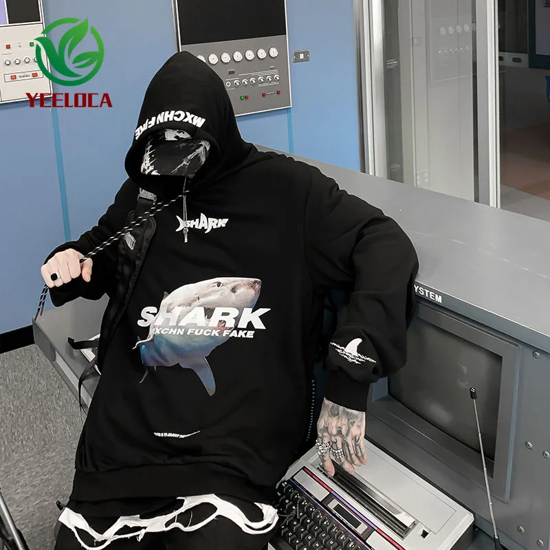 2019 дропшиппинг Пара Толстовка для мужчин осень зима Акула печати бренд дизайн качество хип хоп Высокая