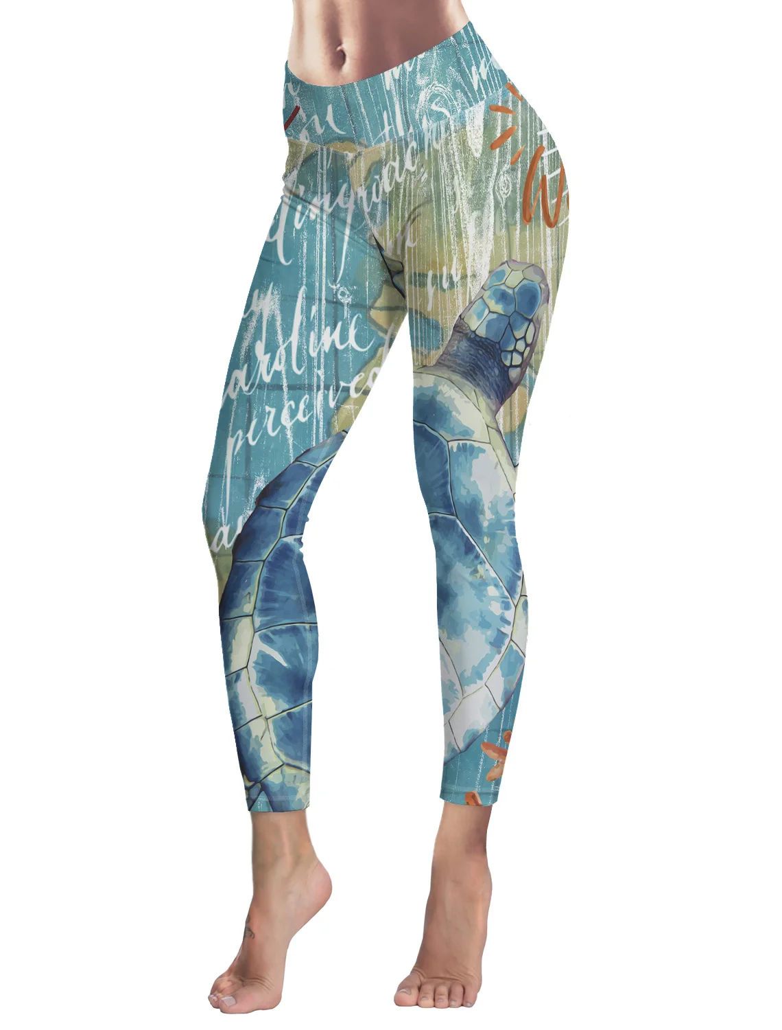 Повседневные леггинсы с морской тематикой серия морских обитателей женские