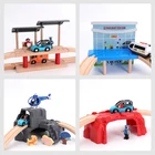 Деревянная железная дорога, деревянный трек, аксессуары, пещера, туннель, парковочная станция, подходит для всех брендов, развивающие игрушки для детей, подарки