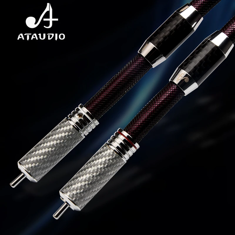 ATAUDIO чистый серебристый Hi-Fi RCA кабель высококачественный 2RCA мужской аудио |