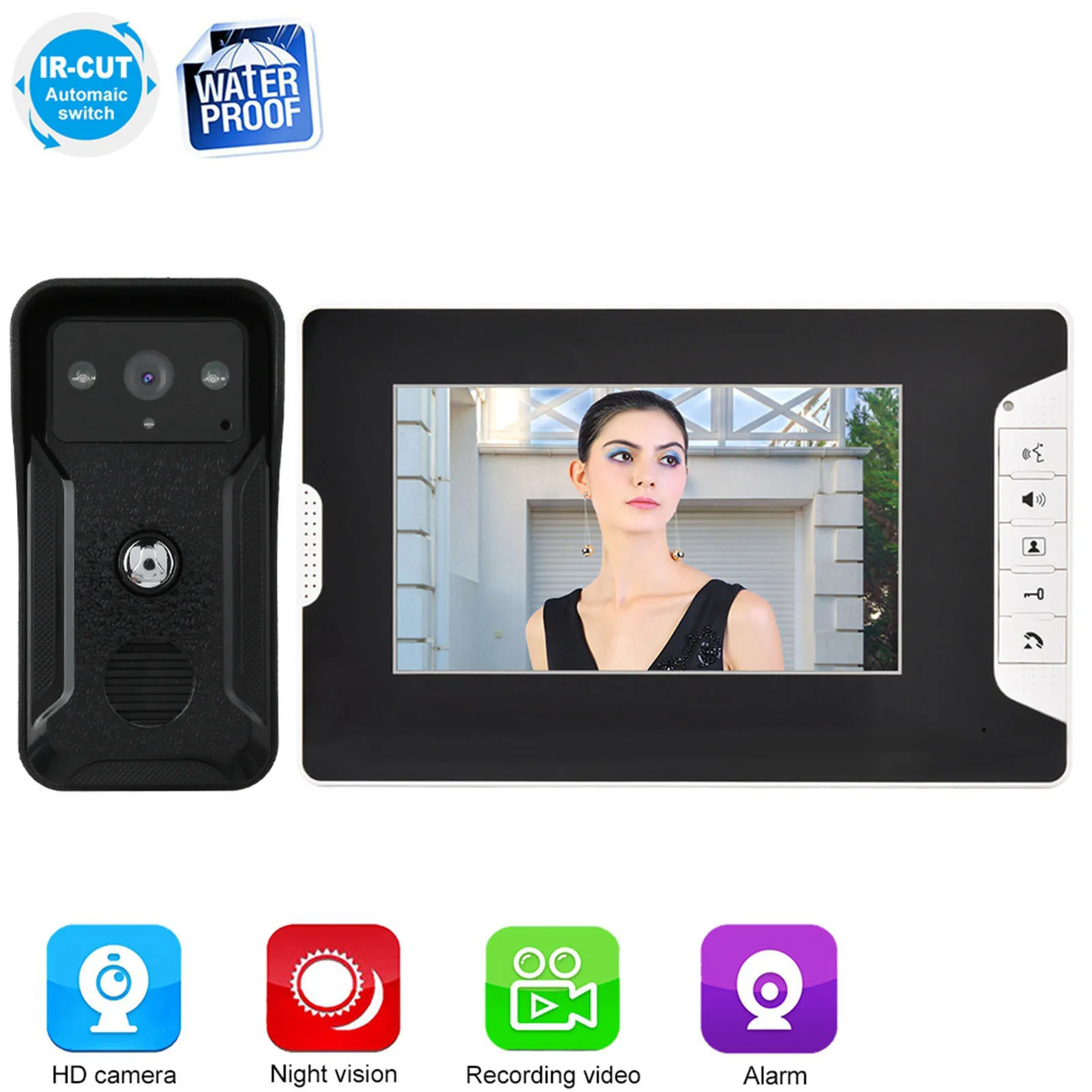 Deurbel Met Camera 100 240 в 7 дюймов проводной цветной видеодомофон дверной звонок ночное