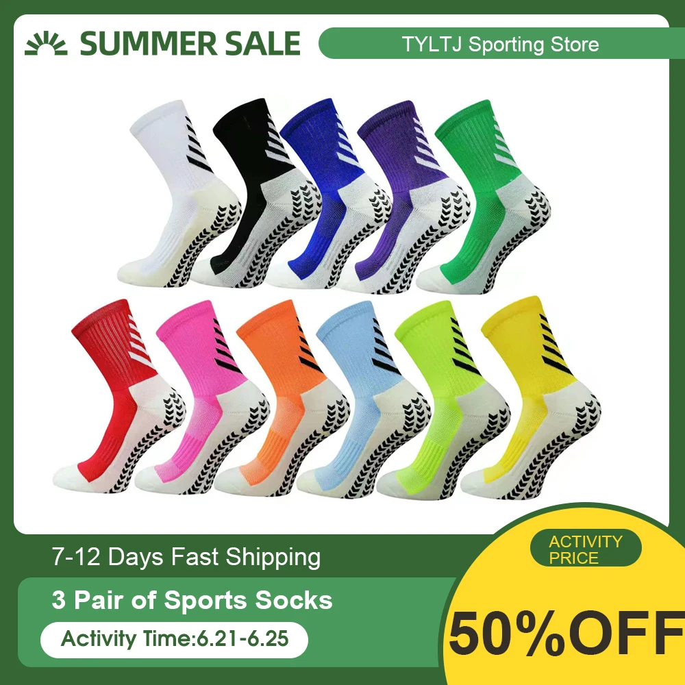 

3 Pairs Men Women Cycling Sock Sports Antislip Soccer Socks Cotton Football Socks Breathable Outdoor Basketball Socks Calcetines