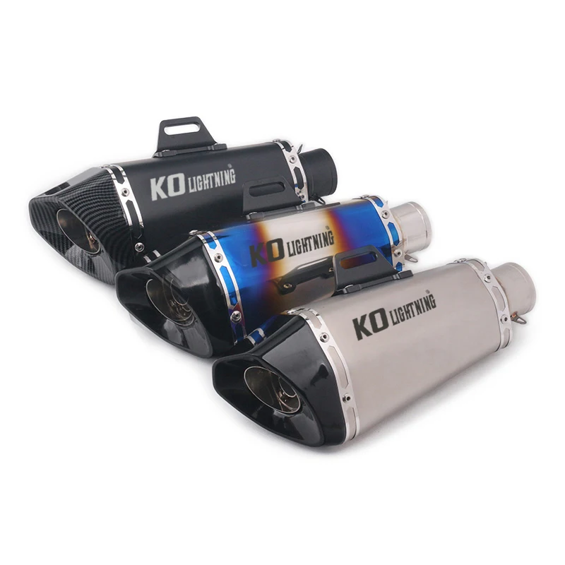 

Universal Motorcycle Exhaust Tail Pipe With Muffler 51mm Diameter 340mm Length Stainless Steel Exhaust System For Modified