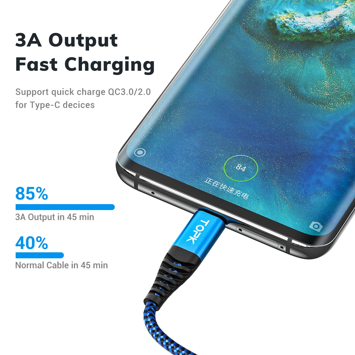 Зарядный кабель TOPK 3А 0.15/1/2 м Type C/Micro USB цвета на выбор|Кабели для мобильных