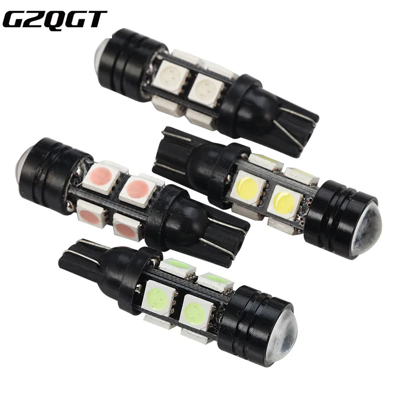 10 шт. 1 5 Вт светодиодные линзы T10 5050 8 SMD лампы W5W автомобильный индикатор