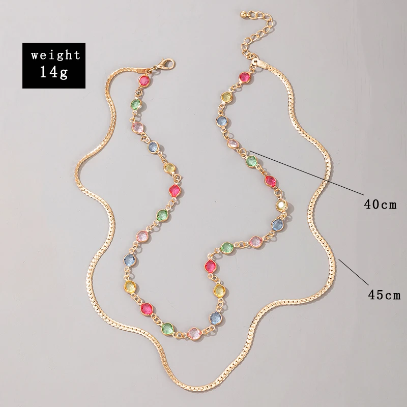 Tocona Colorful Luxury Beaded Choker Necklace for Women Charming Gold Color Alloy Metal Party Jewelry Collar 9505 | Украшения и