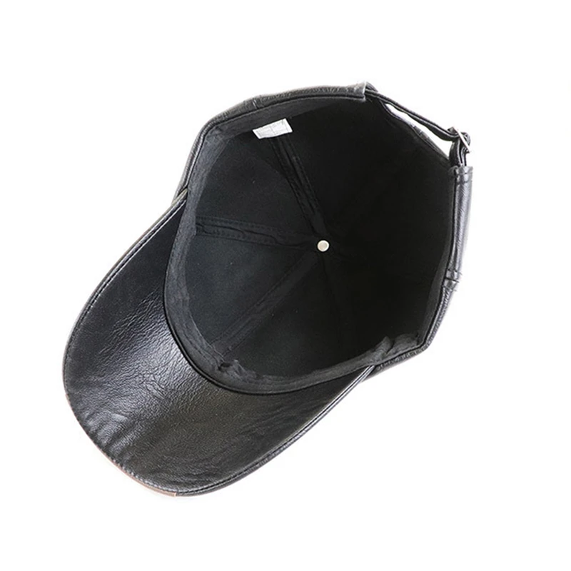 

NEW Baseball Cap Casual Fashion Hat Autumn And Winter Plus Velvet Cap Leather Baseball Cap For Men