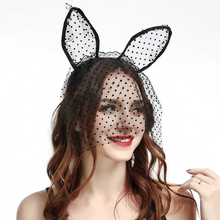 Черные повязки на голову с кроличьими ушами модные женские Сексуальная повязка