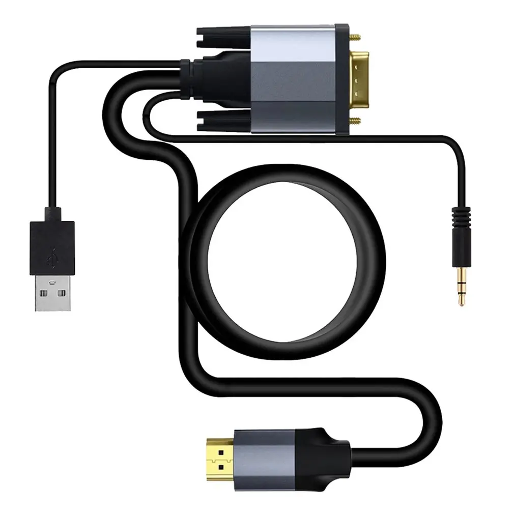 

Audio Adapter VGA To HDMI-compatible Aluminum Alloy With Audio High Resolution Support VGA To HDMI-compatible With Audio