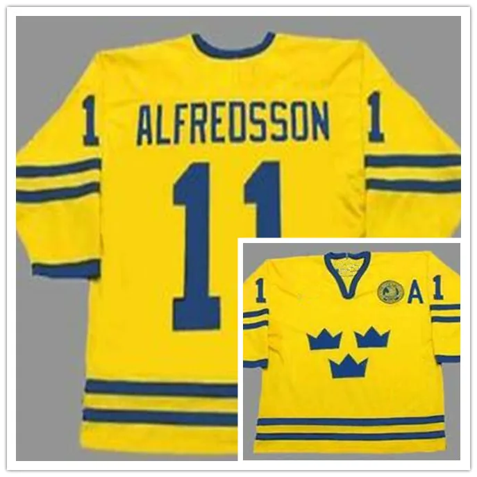 

11 DANIEL ALFREDSSON 2002 Team Sweden MEN'S Hockey Jersey Embroidery Stitched Customize any number and name