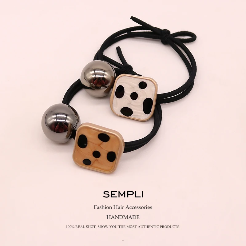 Sempli высококачественные квадратные эластичные резинки для волос из сплава женщин