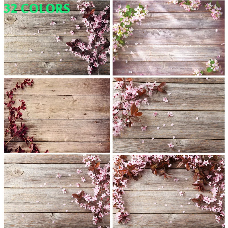 

SHENGYONGBAO Art Fabric Photography Backdrops Flower and wood Planks Theme Photography Background DST-51