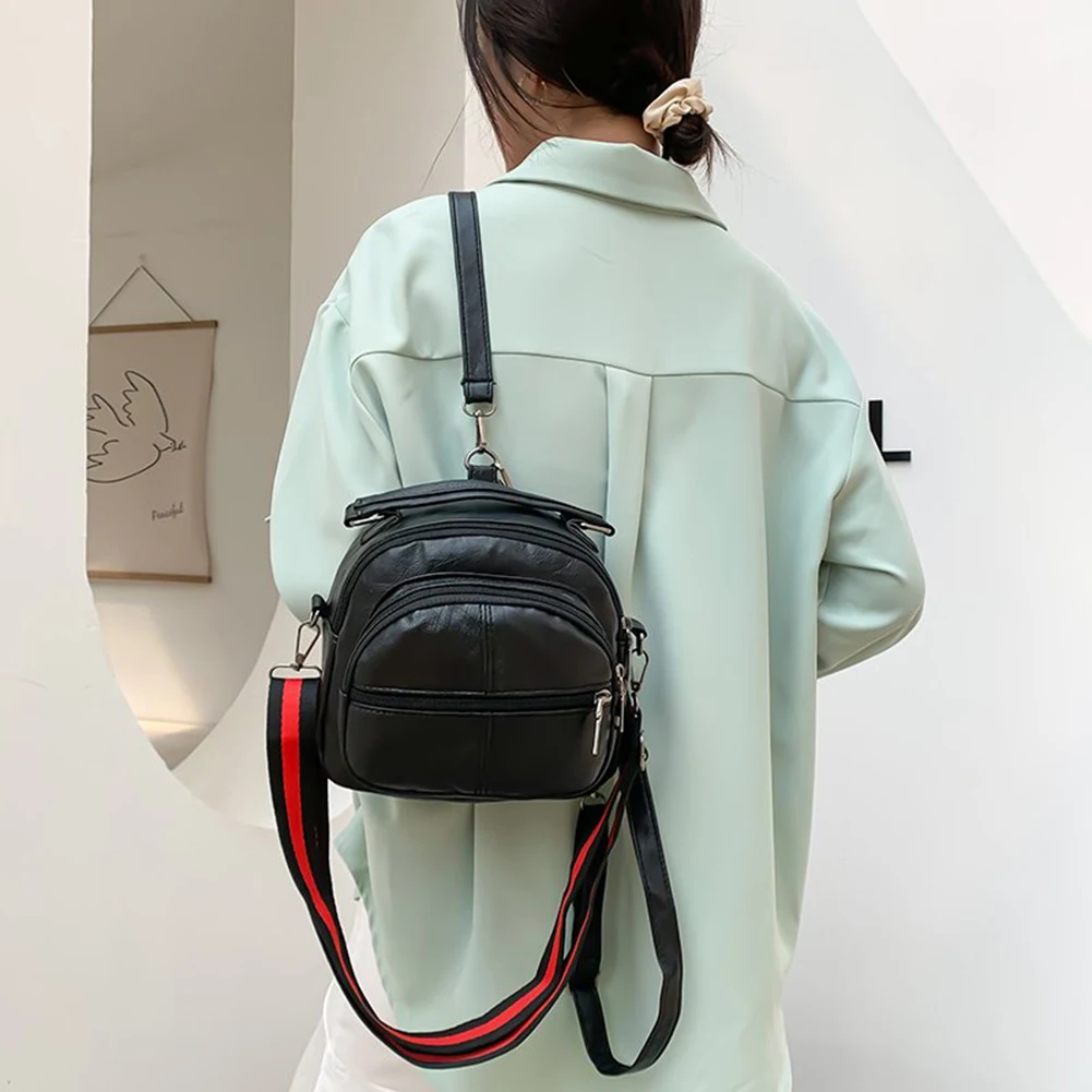 

Vintage Stitching Soft PU Leather Messenger Bag Travel Multi-Function Shoulder Bag Casual Women Small Shoulder Bags