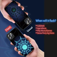 luxury smart dynamic luminous mobile phone cover for apple iphone xs 11 12 pro max x xr led light spider web phone case