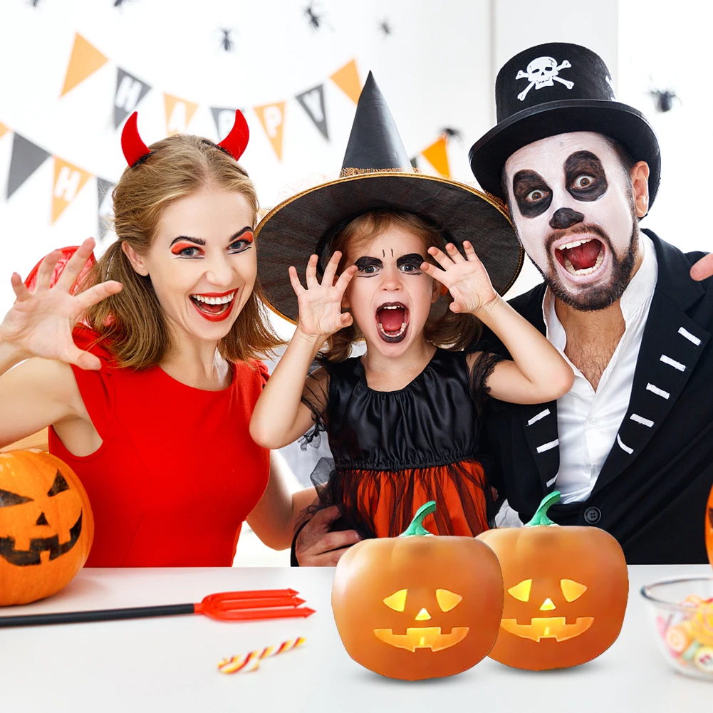 Linterna LED con forma de calabaza para decoraci&oacute;n de fiestas de Halloween, l&aacute;mpara de proyecci&oacute;n escalofriante, para cantar, para ni&ntilde;os, de EE. UU., UE y Reino Unido-3