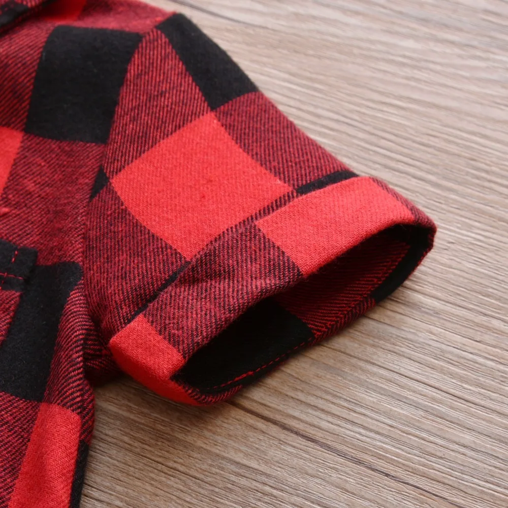 Baby Boys Romper Infant Clothing Toddler Red Plaid Gentleman Style Short Sleeve jumpsuit Newborn Clothes |
