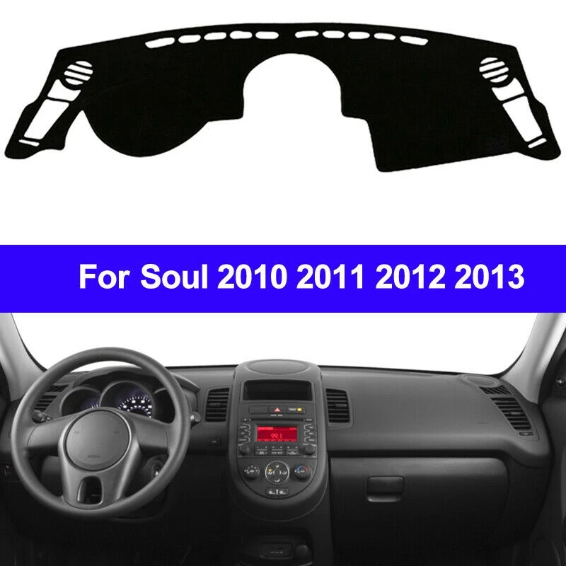 

Black Car Accessories Dash Mat Dashboard Cover Dashmat LHD Only for Kia Soul AM 2010-2013