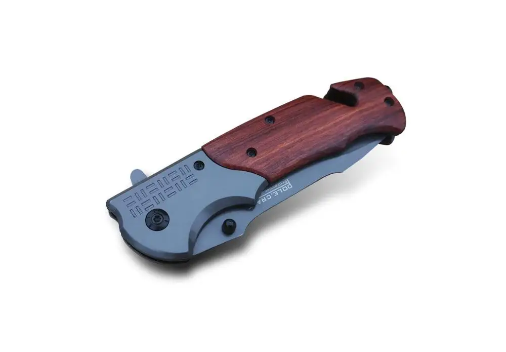 

Folding Knife Camping Pocket Knife Survival - Fast Open Folding Knife Wood Handle - Folding Pocket Knife Assisted Open