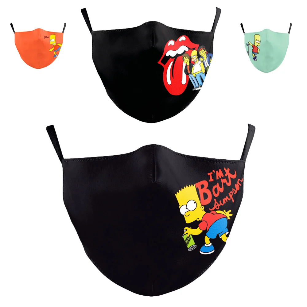 Новая маска для лица Cartoon Anime The-Simpsons мужская и женская для взрослых, подойдет для велосипедного спорта, защищает от пыли, дышится, предназначена для защиты рта на студенческих вечеринках.