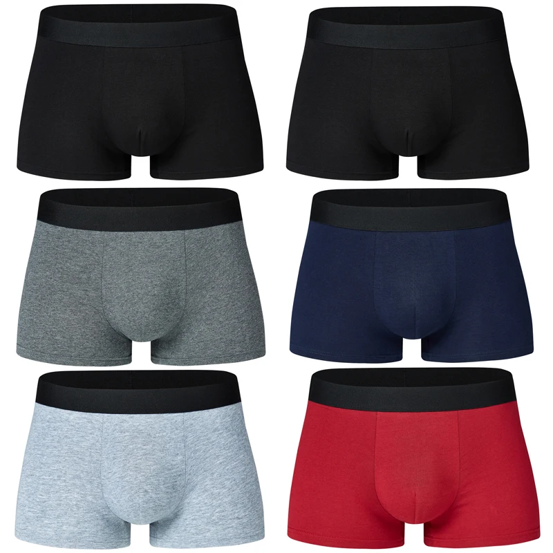 Плюс размер мужское нижнее белье 6 шт./лот Мужское трусы боксеры хлопковые для