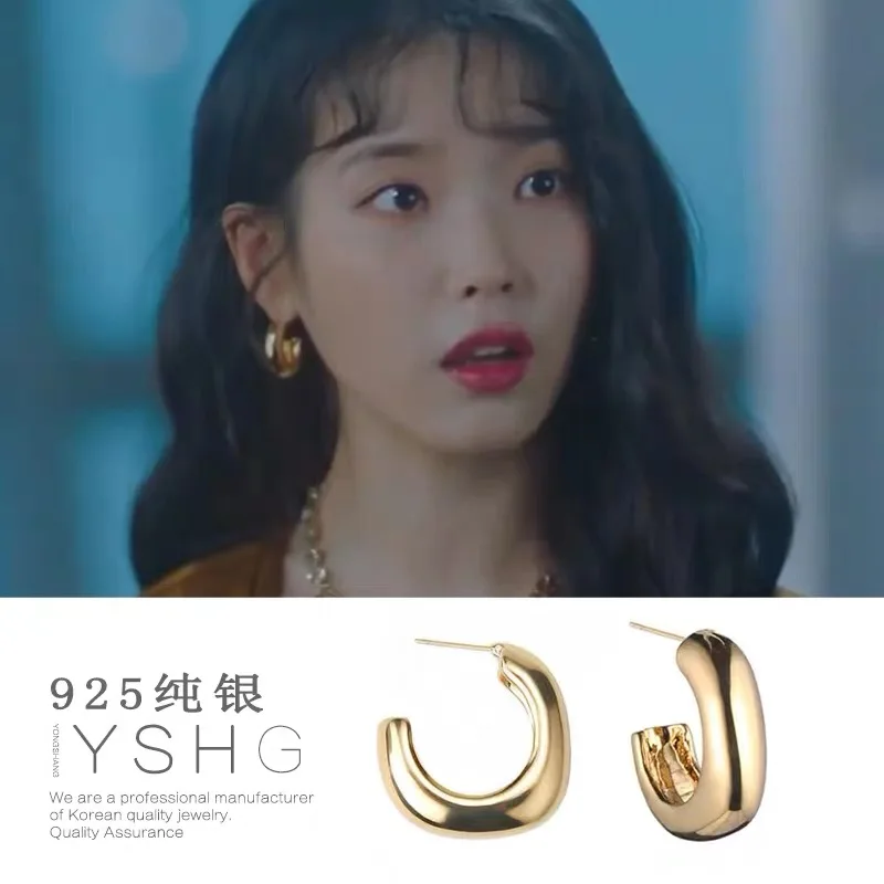 2019 новый тип отель Deluna Lee Ji Eun с тем же золотом серьги подарок для девочки День