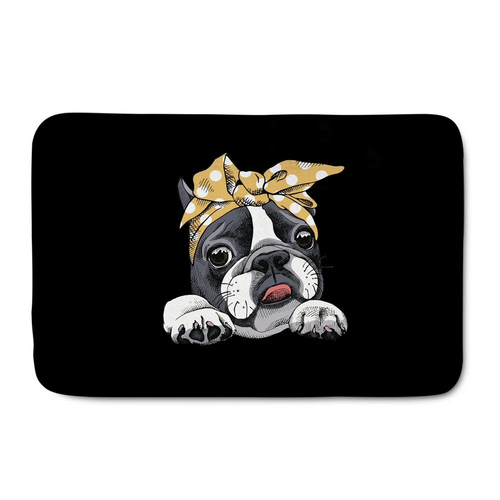 Противоскользящий напольный коврик с принтом Upetstory бостонские терьеры комнатный