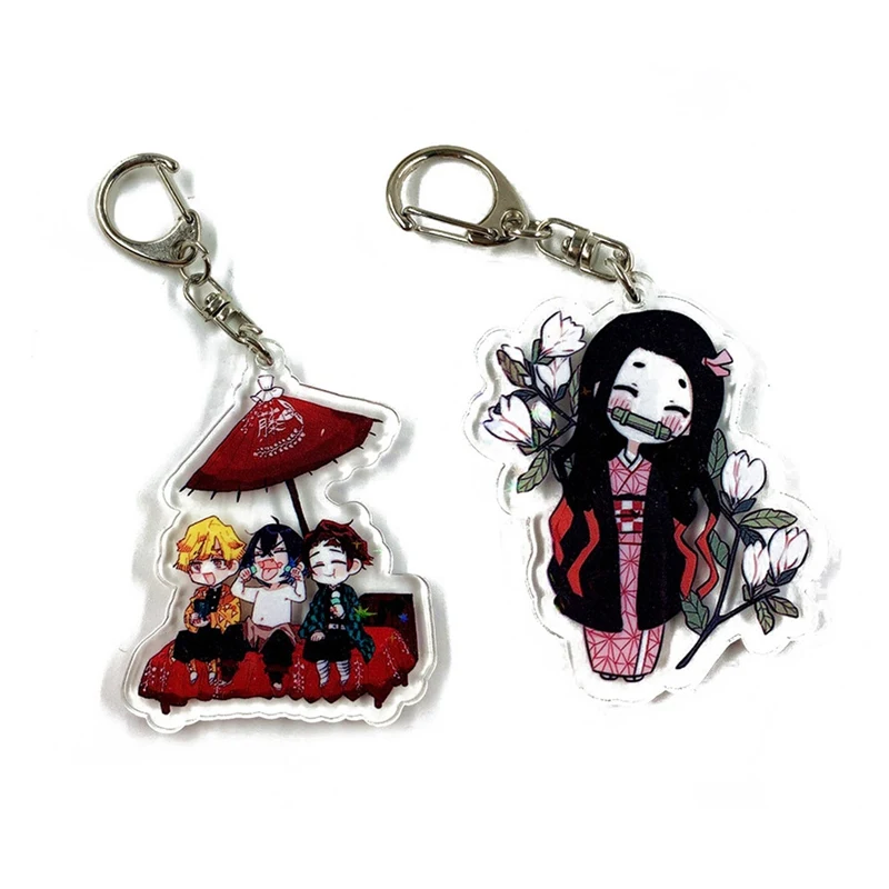 Аниме демон убийца: Kimetsu no Yaiba акриловый брелок для ключей Косплей Аниме Подарки