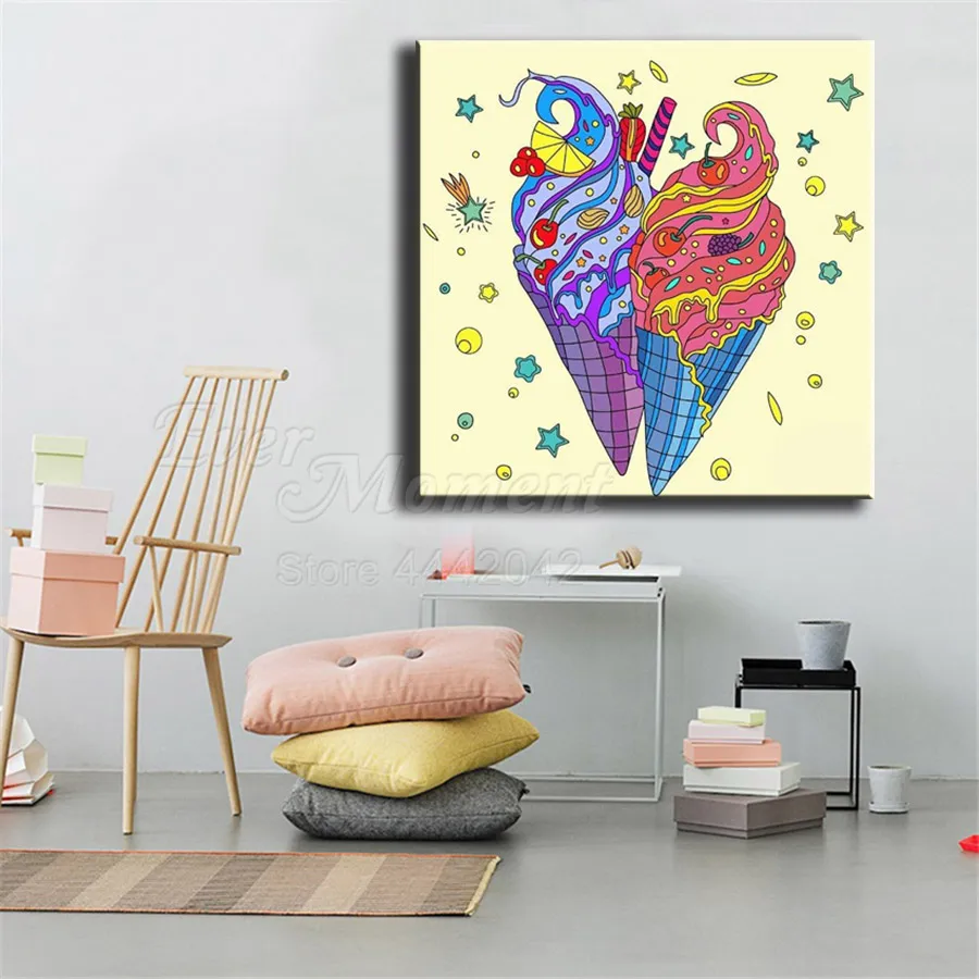 Когда нибудь момент алмазов картина мозаика мороженое фруктовый 5D DIY Полная