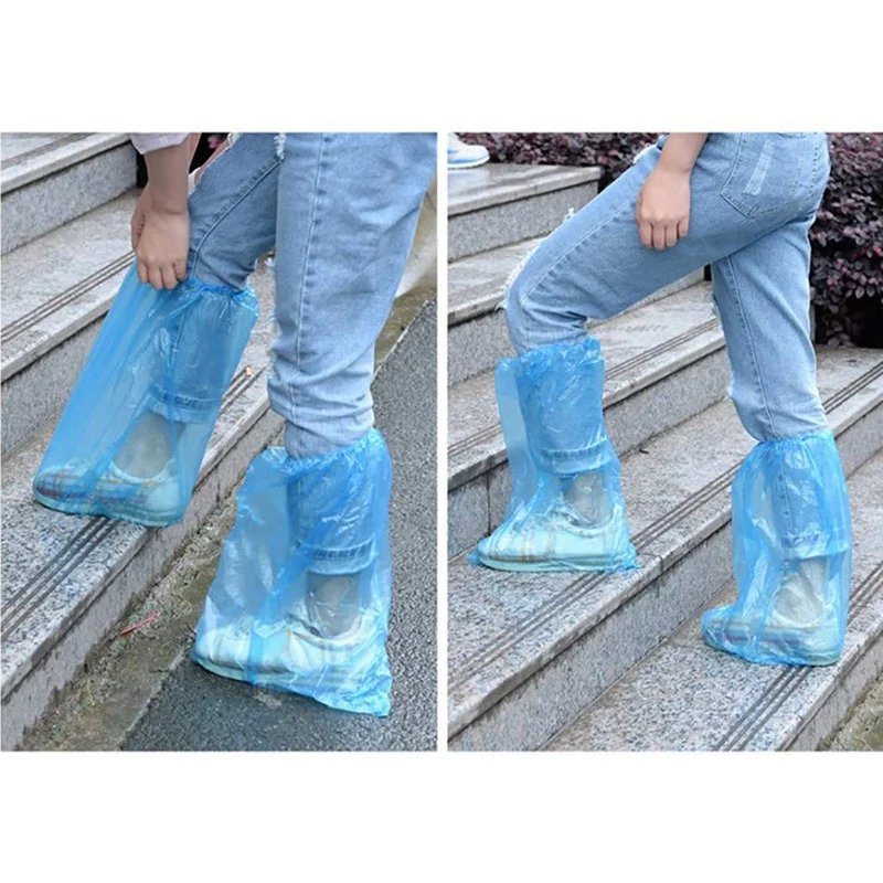 

80 PCS Disposable Waterproof Rain Shoes Cover Waterproof Thick Plastic Rain Shoes Cover High Tube Shoes Cover Antiskid