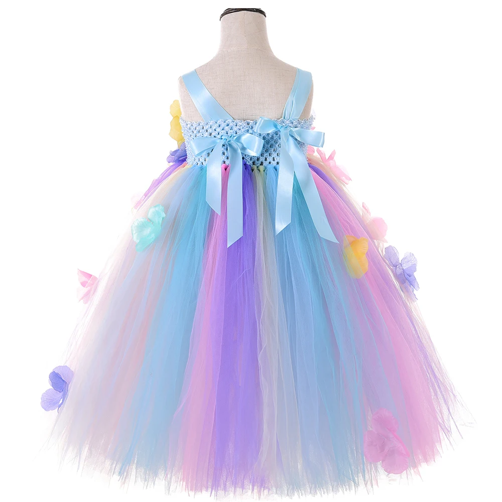 Girl Tutu Dress Princess Tulle Pastel Fairy Flower Dresses for Weddings Pageant Gowns Kids Birthday Party Christmas | Детская одежда и