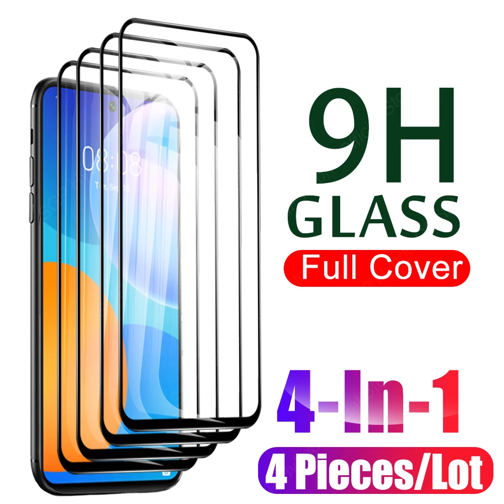 Полное покрытие стекло 4 шт протектор для Huawei P Smart 2021 2020 Psmart Z Plus 2018 Pro 2019 9 9H