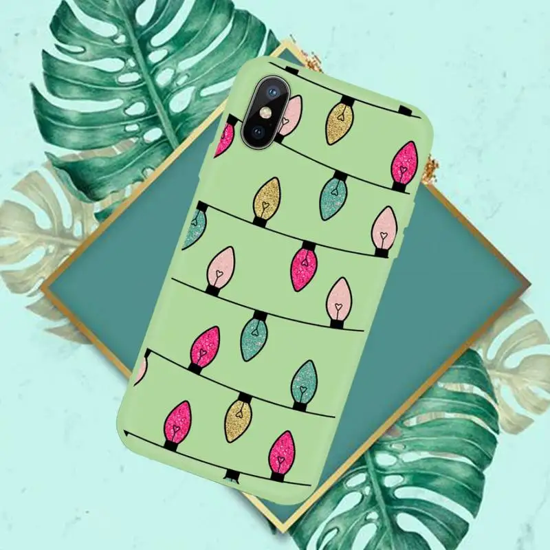 

fashion Christmas lights Phone Case Candy Color for iPhone 11 12 mini pro XS MAX 8 7 6 6S Plus X SE 2020 XR