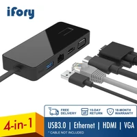 ifory type c hub usb c adapter with hdmivga ethernet usb 3 0 for macbook pro air dock type c ports splitter hab