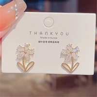 new fashion cute flower earrings womens elegant sweet romantic korean girl fashion birthday earrings jewelry gift