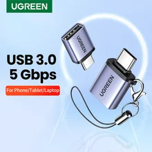 Ugreen-Adaptador USB tipo C a USB 3,0, Cable OTG Thunderbolt 3, para Macbook pro Air, Samsung S10, S9