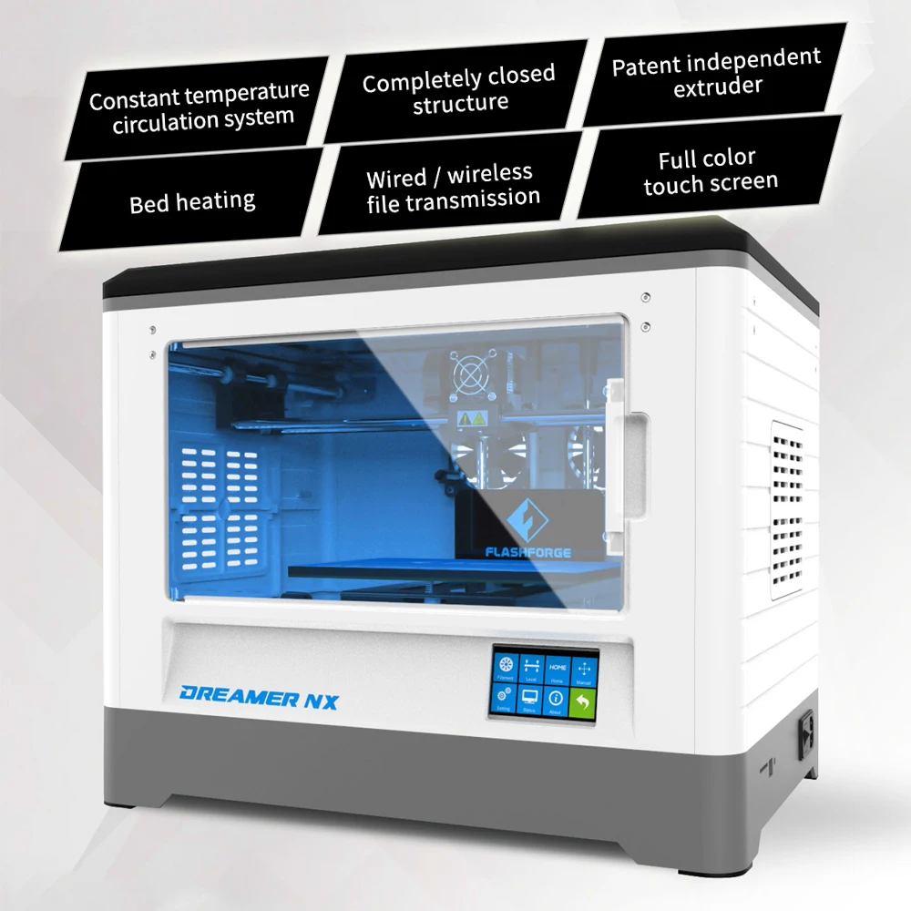 Bestellen Flashforge Träumer NX 3D Drucker DIY Kit Komplett Montiert Touch Screen Heizung Bett Hohe Präzision Große Druck Größe 230*150*140