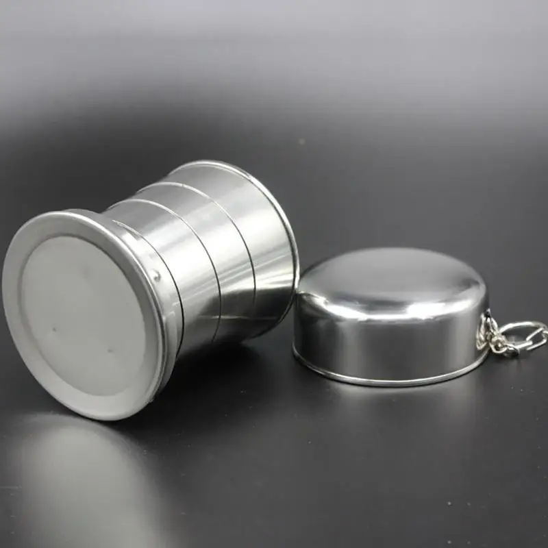 Стальная Портативная Складная складная телескопическая чашка для путешествий