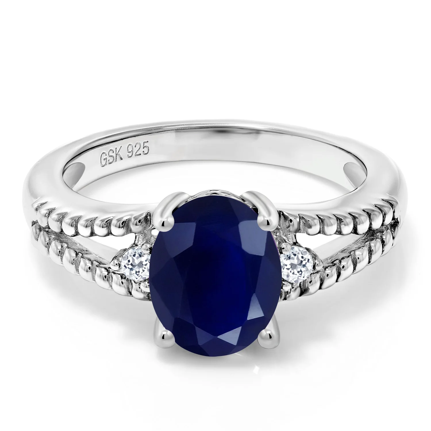 Женское кольцо с топазом GemStoneKing овальное из стерлингового серебра 925 пробы