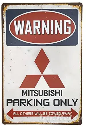 

66Retro Mitsubishi Parking Only, Vintage Retro Metal Tin Sign, Wall Decorative Sign, 20cm x 30cm