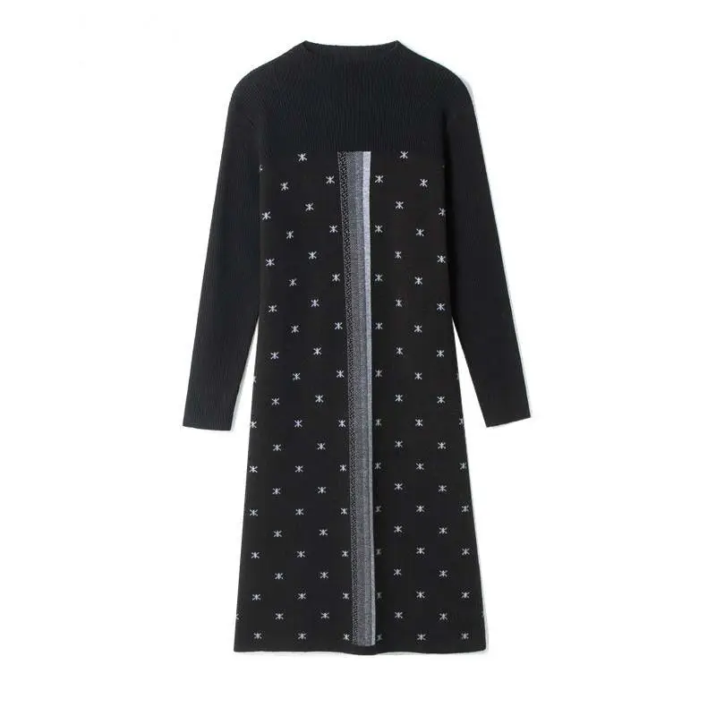 spring/autumn women sweaters computer knitted loose sweates pulloverS high elastic clothing mid-long o-neck | Женская одежда