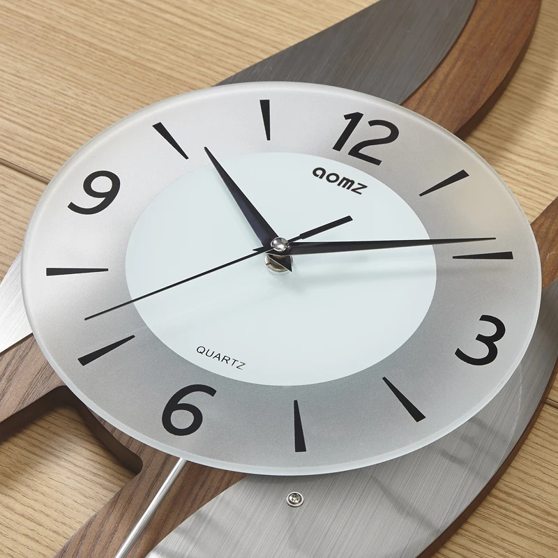 Большие настенные часы металлические с римскими цифрами креативный маятник