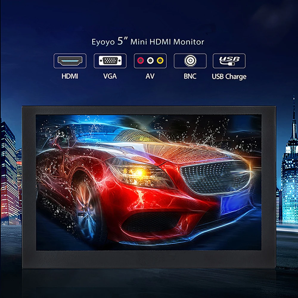 5 дюймовый мини монитор S501H 5CH VGA BNC AV HD Ypbpr ЖК дисплей экран 800*480 перекрестная линия