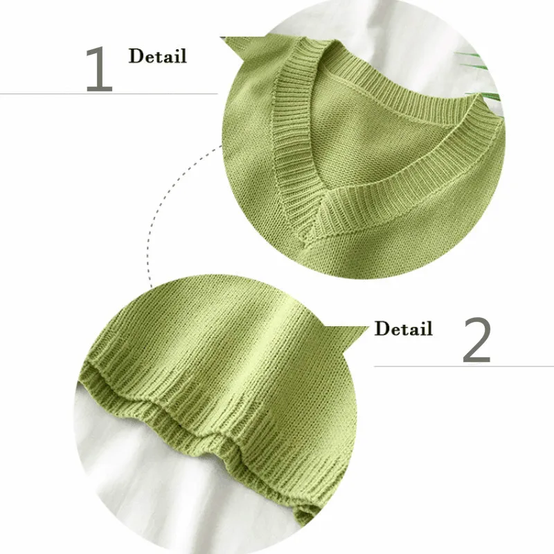 

Sweater Vest Women Fuzzy Multi-color Elegant All-match Loose Leisure Trendy Knitted V-neck Sleeveless Solid Simple Korean-style
