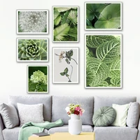flower dandelion succulents green plant wall art canvas painting nordic posters and prints wall pictures for living room decor